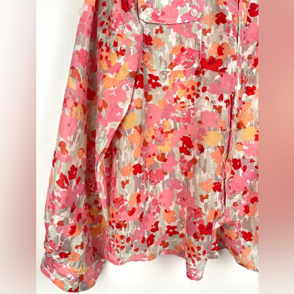 Calvin Klein Floral Silk Blend Blouse - Picture 3 of 5